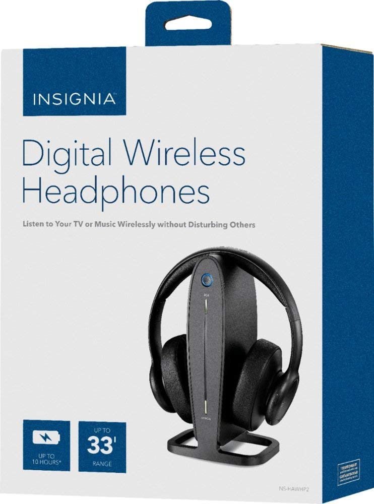 Insignia - NS-HAWHP2 RF Wireless Over-The-Ear Headphones - Black
