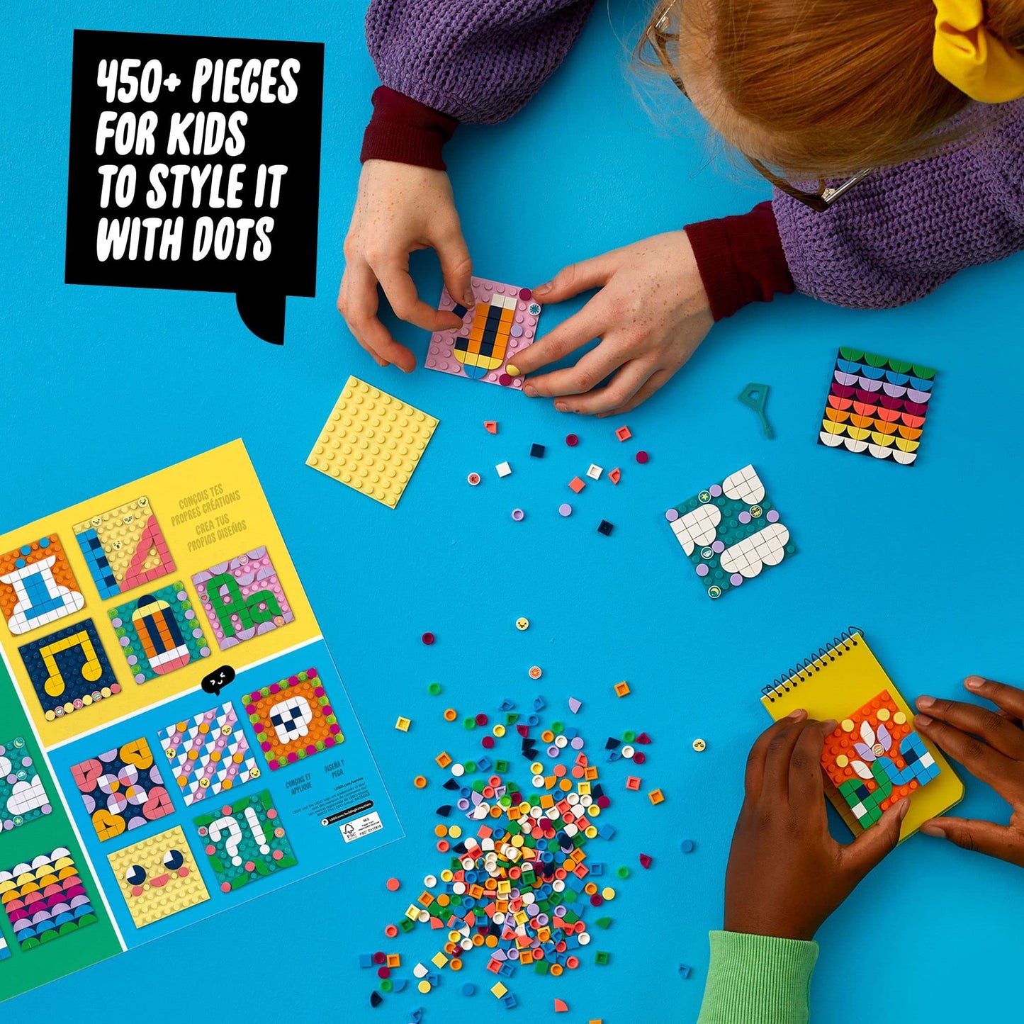 LEGO DOTS Adhesive Patches Mega Pack 41957 5in1 Set, DIY Stickers Kids' Mosaic Crafts Kit, Personalized Decoration for Notebooks, Phone Cases or Room D?cor