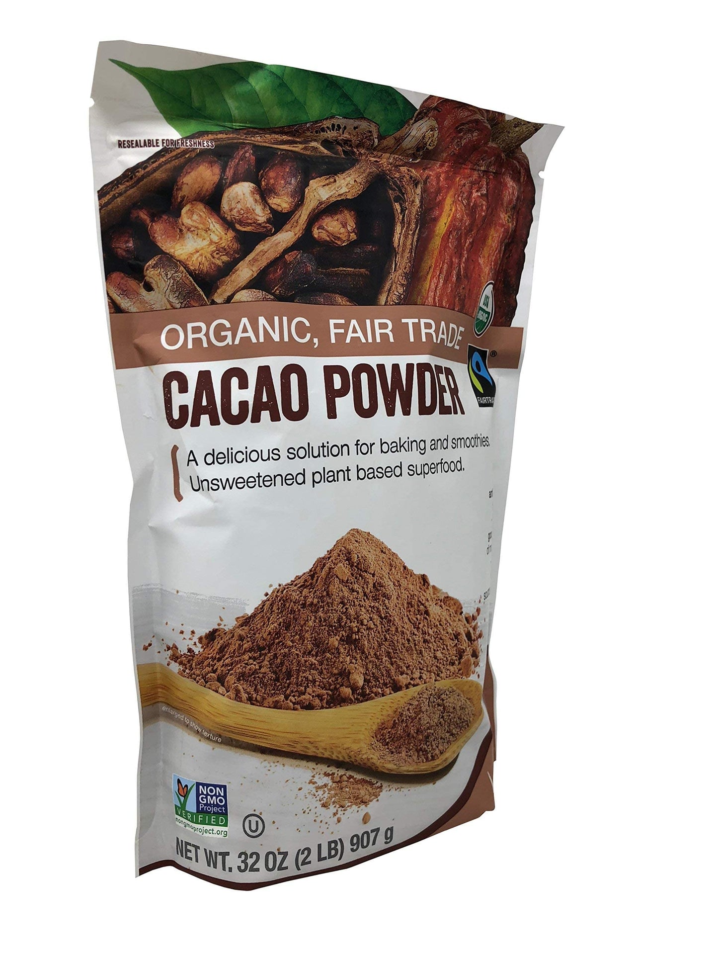 Volupta Organic & Fair Trade Unsweetened Super Food Cacao Powder