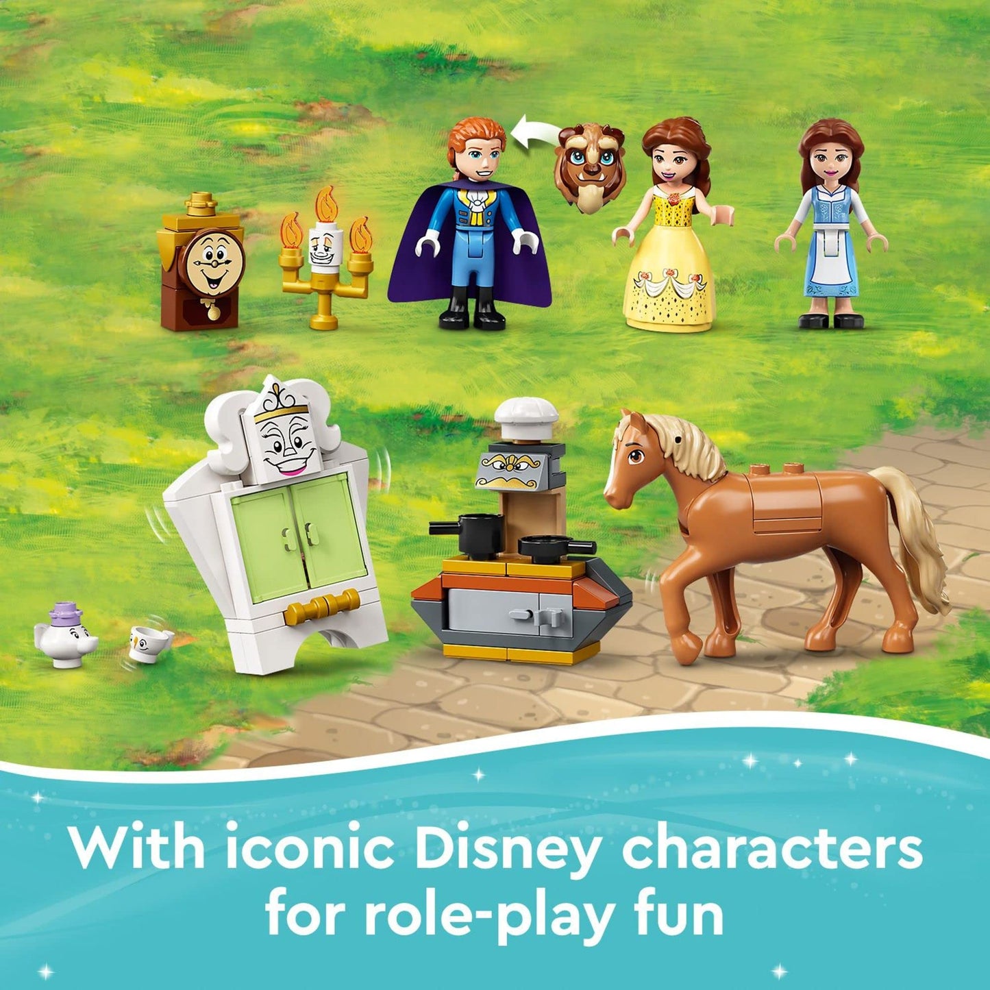 LEGO Disney Princess Belle and The Beast's Castle 43196 Building Toy Set for Kids, Girls, and Boys Ages 6+ (505 Pieces)