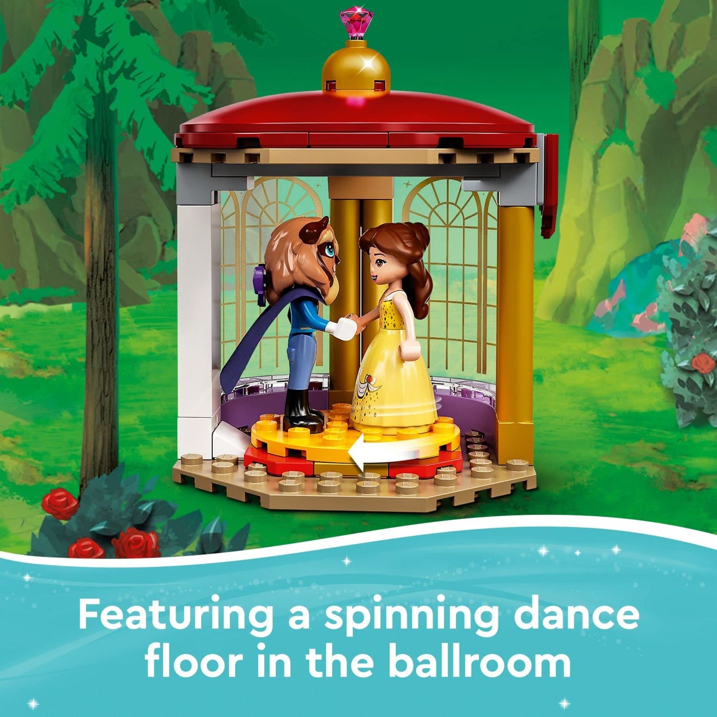 LEGO Disney Princess Belle and The Beast's Castle 43196 Building Toy Set for Kids, Girls, and Boys Ages 6+ (505 Pieces)