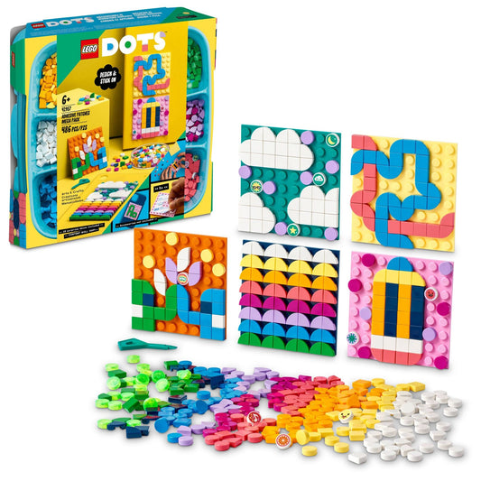 LEGO DOTS Adhesive Patches Mega Pack 41957 5in1 Set, DIY Stickers Kids' Mosaic Crafts Kit, Personalized Decoration for Notebooks, Phone Cases or Room D?cor