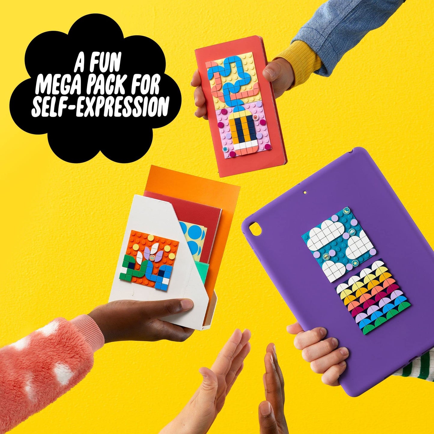 LEGO DOTS Adhesive Patches Mega Pack 41957 5in1 Set, DIY Stickers Kids' Mosaic Crafts Kit, Personalized Decoration for Notebooks, Phone Cases or Room D?cor
