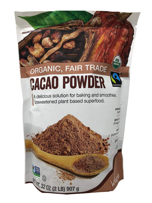 Volupta Organic & Fair Trade Unsweetened Super Food Cacao Powder